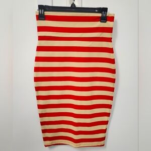 BEBE Striped Pencil Skirt